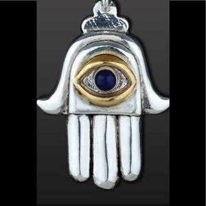 Sterling Silver and 24 Karat Gold Hamsa Pendant